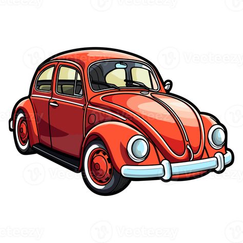 Volkswagen Beetle Drawing, Volkswagen Beetle Drawing Easy, Beetle Car Drawing, Beetle Cartoon, Volkswagen Beetle Stickers, Volkswagen Beetle Illustration, Beetle Car Painting, Tshirt Drawing, Beetle Drawing