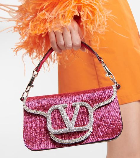 Valentino Garavani - Locò Small embellished shoulder bag | Mytheresa Bags Runway, Designer Things, Valentino Purse, Preppy Accessories, Valentino Garavani Bag, It Bag, Spring Bags, Designer Purses, Luxury Purses