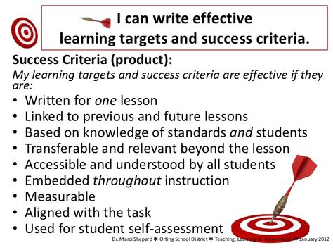 Purpose: Teaching with Effective Learning Targets and Success Criteria Writing Success Criteria, Success Criteria Display, Learning Targets And Success Criteria, Learning Intentions And Success Criteria, Learning Intentions, Visible Learning, Procedural Writing, Art Success, Co Teaching