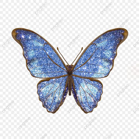 Glitter Butterflies, Symmetrical Pattern, Glitter Butterfly, Butterfly Blue, Gold Powder, Glitter Powder, Golden Glitter, Latest Design Trends, Blue Gradient