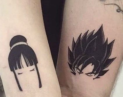 Chichi Dbz, Dbz Tattoo, Couples Tattoo, Cute Couple Tattoos, Z Tattoo, Couple Tattoos Unique, Dragon Ball Tattoo, Couples Tattoo Designs, Naruto Tattoo