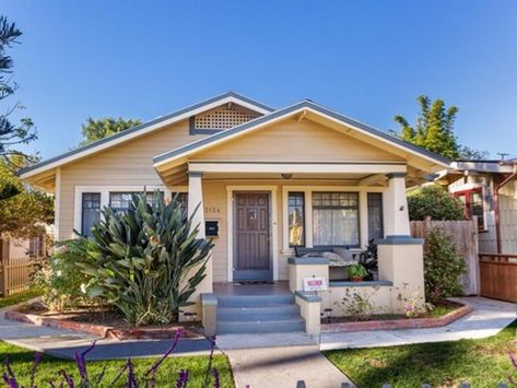 California Craftsman Bungalow, 1920s Craftsman Bungalows, 1920s Craftsman, California Craftsman, Wood Canopy Bed, California Bungalow, White Shiplap Wall, New Paint Colors, Minnesota Home