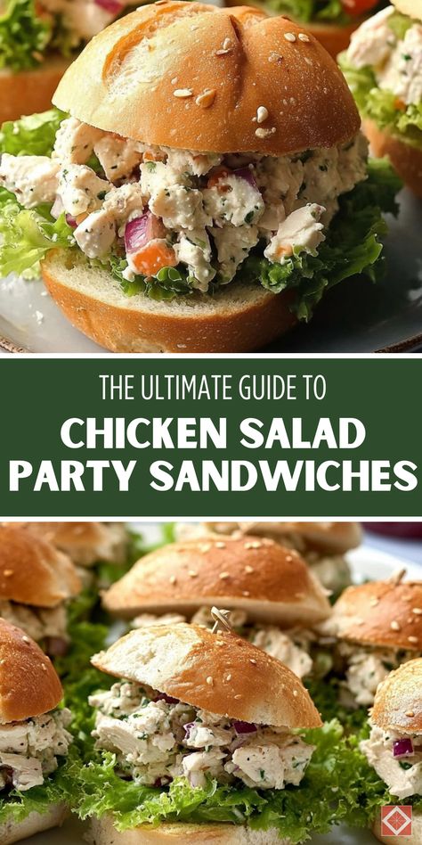 Discover a crowd-pleasing chicken salad party sandwich recipe that's perfect for entertaining. Perfect for your food recipes board, these sandwiches are easy to make and full of flavor. Save this pin and click for the complete recipe and step-by-step guide. Enjoy a tasty and satisfying dish that's perfect for any gathering. Chicken Salad Party, Ultimate Chicken Salad, Party Sandwiches Recipes, Salad Party, Salads For A Crowd, Making Chicken, Healthy Meal Prep Ideas, Cold Sandwiches, Meat Salad