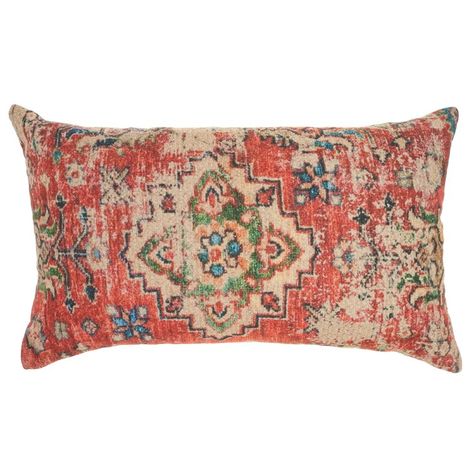 Nicole Curtis Pillow Persian Medallion Throw Pillows in , 14" x 24" x 3" & Reviews | Wayfair Rust Throw Pillows, Rustic Color Palettes, Nicole Curtis, Boho Throws, Boho Throw Pillows, Grey Throw Pillows, Orange Pillows, Rustic Colors, Rug Direct