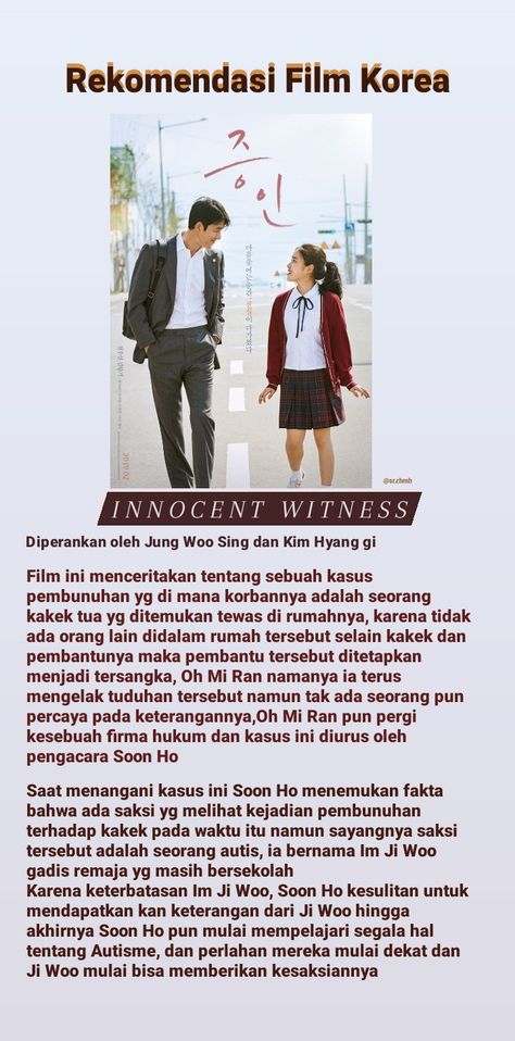 Bagaimana cara seorang pengacara mendapatkan kesaksian dari seorang autis #kmovie #film #kimhyanggi #pinterest Innocent Witness, Rekomen Film, Rekomendasi Film, Netflix Movie List, Review Film, Film Korea, Film Recommendations, Movie To Watch List, Movie Info