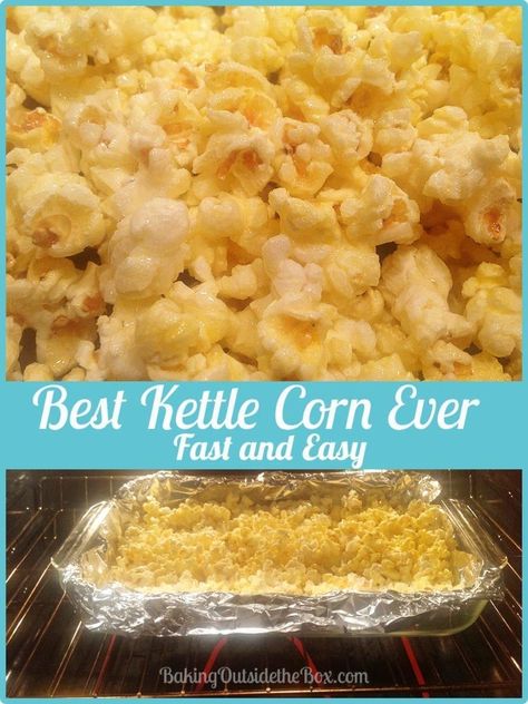 Kettle Corn Recipe Microwave, Homemade Kettle Corn, Flavored Popcorn Recipes, Kettle Corn Recipe, Popcorn Recipes Sweet, Popcorn Recipes Easy, Caramel Corn Recipes, Puppy Chow Recipes, Popcorn Treats