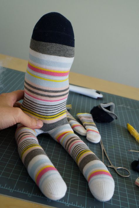 How to Make a Sock Bunny (and a cute fabric carrot!) — Pin, Cut, Sew Studio Sock Bunny Pattern Free, Easy Sock Animals Simple, Sock Animal Patterns Free, Sock Rabbits No Sew, Sock Plushies Diy Free Pattern, Sock Bunny Diy How To Make, Easy Doll Pattern, Sock Rabbit, Sock Monkeys Diy