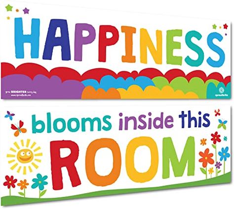 Garden Theme Classroom, Welcome Banners, Teacher Bulletin Boards, Classroom Welcome, Classroom Banner, School Elementary, Rainbow Classroom, Prek Classroom, Welcome Students