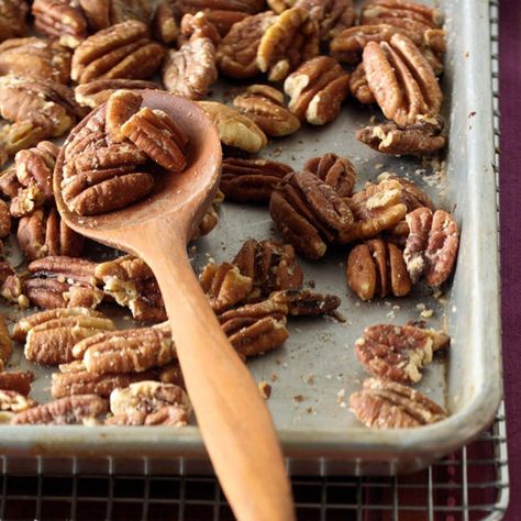 Oven Roasted Salted Pecans - Relish Roasted Pecans Oven Salted, Roasted Salted Pecans Recipe, Salted Pecans Recipe, Roasted Pecans Recipe, Roasted Pecans, Roasted Nuts, Nut Recipes, Pecan Recipes, Honey Roasted