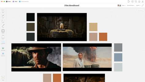 Film Moodboard Template & Example - Milanote Mood Board Filmmaking, Production Design Film Moodboard, Film Moodboard Design, Milanote Templates, Milanote Ideas, Movie Moodboard, Film Moodboard, Moodboard Template, Coffee Table Book Design