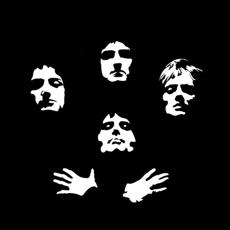 black and white silhouette frrddie mercury | Bohemian Rhapsody | WritersCafe.org | The Online Writing ... Queen Band Painting Ideas, Bohemian Rhapsody Painting, Queen Band Black And White, Stencil Drawings Ideas, Bohemian Rhapsody Tattoo, Queen Band Drawing, Queen Stencil, Black And White Silhouette Art, Rock Tattoo Ideas