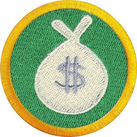 Treasurer Wilderness Scout Merit Badge Iron-On Embroidered Patch Wilderness Explorer, Merit Badge, Iron On Embroidered Patches, Embroidered Badges, Police Badge, Dog Costume, Money Bag, Iron On Patch, Classic Logo