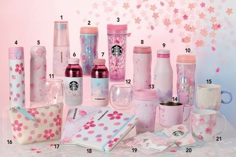 Starbucks Releases 2019 Cherry Blossom Merch | All About Japan Copo Starbucks, Starbucks Merchandise, Starbucks Bottles, Starbucks Japan, Penyimpanan Makeup, Cherry Blossom Theme, Starbucks Tumbler Cup, Cherry Blossom Petals, Japan Sakura