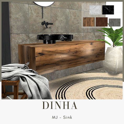 The Sims 4 Cc Designer Furniture, Sims 4 Sink Cc, Sims 4 Bathroom Cc, Sims4 Furniture, Mods Ts4, Sims 4 Cc Furniture Living Rooms, Cc Furniture, Natural Bathroom, Sims 4 Game Mods