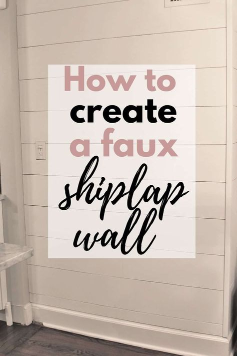 Do you love farmhouse style and do you love shiplap but can't afford the real thing? No big deal, DIY it! DIY shiplap is an easy way to get the look of shiplap for cheap! #diy #farmhouse #shiplap #homeimprovements Diy Faux Shiplap, Faux Shiplap Wall, Diy Plank Wall, Shiplap Walls, Shiplap Accent Wall, Faux Fireplace Diy, Fireplace Entertainment Center, Fireplace Entertainment, Diy Shiplap