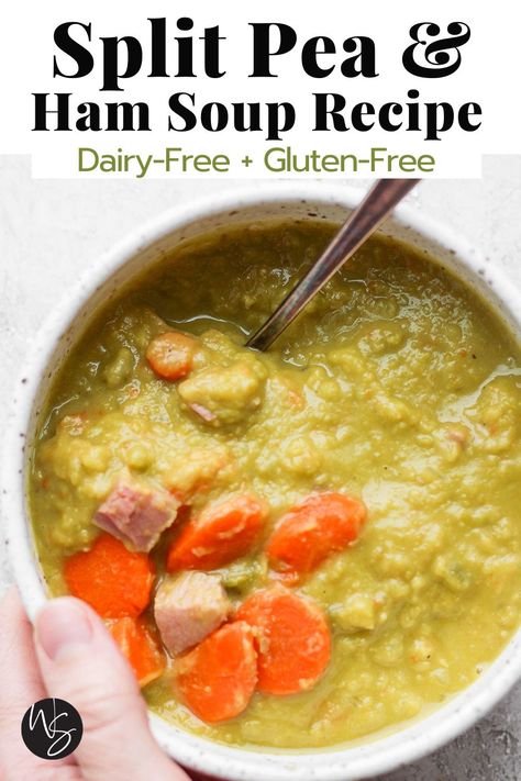 Pea Ham Soup, Split Pea Ham Soup, Split Pea And Ham Soup, Split Pea Soup With Ham, Pea Soup With Ham, Easy Soups To Make, Gluten Free Ham, Ham Bone Soup, Ham Soup Recipes