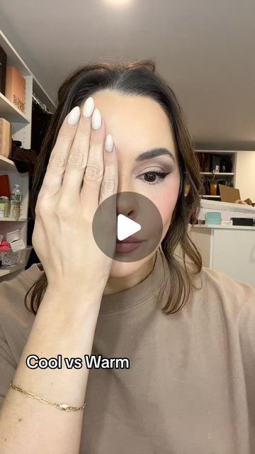 Erica Taylor on Instagram: "Cool vs warm makeup #coolvswarm #skintone #makeup #makeuptutorial #colortheory #makeupover40 #makeupartist  #skintones #coolskin #warmskin #fyp #makeuplessons used @hauslabs blush dragon fruit and pomelo peach @iliabeauty cool and warm eyeshadow pallets" Cool Tone Vs Warm Tone, Warm Skin Tone Makeup, Warm Undertone Makeup, Warm Tone Makeup, Erica Taylor, Desert Outfit, Warm Makeup, Warm Eyeshadow, Makeup Over 40