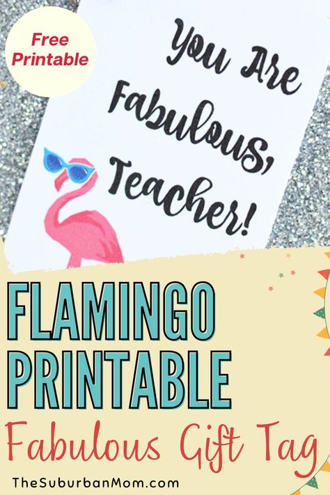 Flamingo Thank You Tags Free Printable, Flamingo Craft, Suburban Mom, Flamingo Gifts, Fun Printables, Teacher Printable, Wearing Sunglasses, Kids Activity, Gift Tags Printable