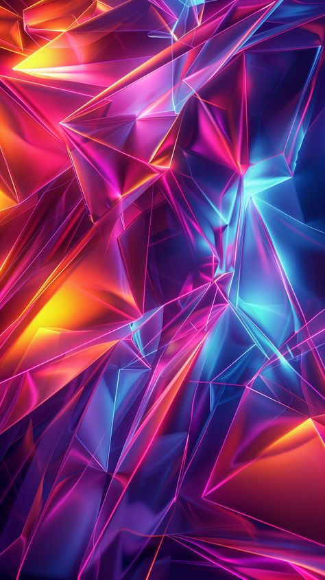 Amp up your phone's style with this vivid neon crystal wallpaper for both iPhone and Android devices. 💎✨ Las Vegas Downtown, Crystal Wallpaper, Glow Wallpaper, Geometric Wallpaper Iphone, Crystal Background, Cracked Wallpaper, Abstract Art Images, Live Screen Wallpaper, Neon Backgrounds