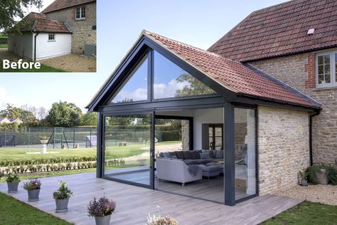 Contemporary Garden Room Extension, Wiltshire | Fowler Architecture & Planning Living Room Extension, Garden Room Extension, Sunroom Extension, Small House Extensions, Orangery Extension, Bungalow Extensions, Cottage Extension, Contemporary Garden Rooms, Conservatory Design