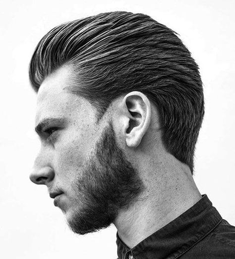 Textured Brush Back with Classic Taper - Most Stylish and Popular Haircut Styles For Men Mens Slicked Back Hairstyles, Slicked Back Hairstyles, Slick Back Haircut, Classic Haircut, Slick Back, Hair Guide, Classic Hairstyles, Slicked Back Hair, Slick Hairstyles