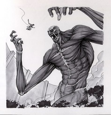 ArtStation - The Titan, Jonah Lobe Titan Drawing, Monster Lover, Colossal Titan, Attack On Titan Series, Pokemon Champions, Manga Poses, Big Wall Art, Creature Artwork, Dark Art Drawings