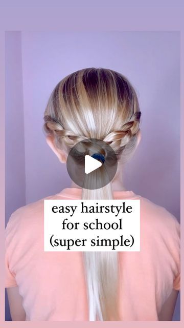 Hair Idea For School, Easy Braided Hairstyle, Idea For School, Braided Hairstyles For School, Quick Hairstyles For School, Girls School Hairstyles, Easy Hairstyles For Kids, Cute Hairstyles For School, Girls Hairstyles Easy