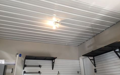 10 Garage Ceiling Ideas to Renovate Your Space Beautifully Open Ceiling Garage, Cheap Garage Ceiling Ideas Diy, Garage Ceiling Design, Shed Ceiling Ideas, Garage Ceiling Ideas, Drop Down Ceiling, Ceiling Options, Garage Ceiling, Drywall Ceiling