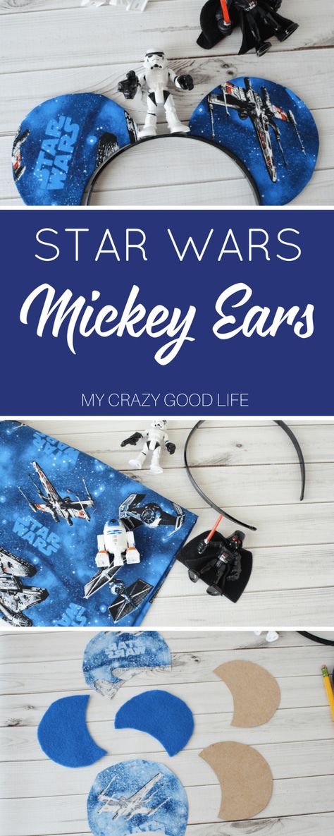 Looking for Star Wars Mickey Ears? These DIY Mickey Ears are a super easy craft for your Disney trip! Star Wars Mickey Ears | Star Wars Ears | Star Wars Mickey Mouse Ears | Star Wars Mickey Ears Headband Star Wars Mickey Ears, Crafts Star, Disney Art Diy, Star Wars Mickey, Miki Fare, Diy Disney Ears, Disney Ears Headband, Diy Mickey Ears, Trendy Sewing Projects