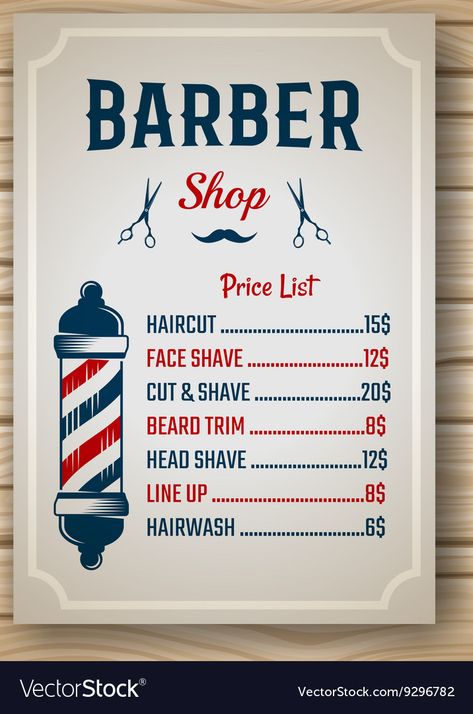 Barber Shop Price List, Barber Haircuts Fade, Barber Shop Pictures, Barber Shop Vintage, Best Barber Shop, Barber Shop Sign, Barber Shop Interior, Menu Pdf, Barber Haircuts