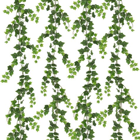 PRICES MAY VARY. Fake Ivy Vines Garland：The fake greenery package consists of 4 strands of artificial ivy vines garlands, whose total length is approximately 6.2 FT. And you can arrange this faux ivy plant whether indoor or outdoor decor, letting you enjoy a tranquil and enchanted forest beauty. Premium Material：By completely handcrafted, our hanging leaf garland is made of high quality silk and is not easy to fade and fall. The stem is made of plastic, which is soft and bendable. Furthermore, t Wedding Bedroom Decoration, Swag Poster, Vines Hanging, Fake Vines, Fake Greenery, Hanging Leaf, Faux Ivy, Fake Ivy, Ivy Plant