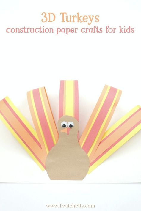 Learn how to make this easy paper turkey with these step by step instructions. This Thanksgiving construction paper turkey is perfect for your holiday craft time. Create it in your classroom or at your Thanksgiving dinner. This easy craft for kids is perfect for preschoolers and kindergarteners. #turkey #thanksgiving #constructionpaper #craftsforkids #twitchetts Construction Paper Turkey, Construction Paper Crafts For Kids, Paper Turkey, Paper Craft For Kids, Thanksgiving Turkey Craft, Construction Paper Crafts, Turkey Crafts, Turkey Craft, Thanksgiving Crafts For Kids