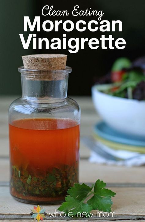 This clean eating Moroccan Vinaigrette is on our table with every meal! It's easy to whip up in a pinch and goes with just about anything needing a refreshing dressing – salads, beans, quinoa, you name it! Dressing For Salad, Easy Vinaigrette, Healthy Whole Food Recipes, Moroccan Salad, Salad Dressing Container, Vinaigrette Recipe, Beef Curry, Food Substitutions, Healthy Dips