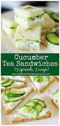 Cucumber Tea, Cucumber Tea Sandwiches, Tea Treats, Tea Party Sandwiches, Tea Sandwiches Recipes, Monte Cristo Sandwich, English Tea Party, Fantastic Recipes, Party Sandwiches