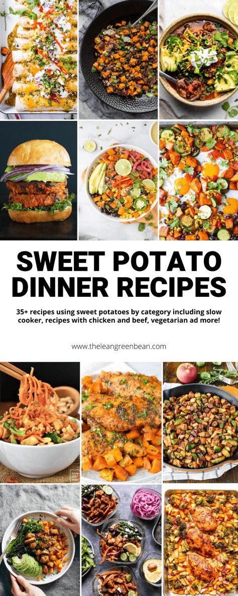 Sweet Potato Dinner Recipes, Crockpot Sweet Potato Recipes, Potato Dinner Recipes, Potato Entree, Potatoe Dinner Recipes, Savory Sweet Potato Recipes, Easy Sweet Potato Recipes, Sweet Potato Dinner, Sweet Potato Benefits