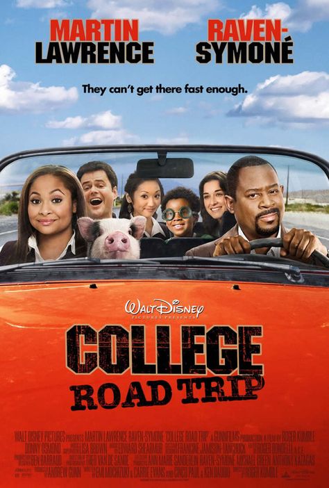 Road Trip Film, College Road Trip, Road Trip Movie, College Interview, Raven Symone, Disney Movie Posters, Disney College, Martin Lawrence, Movie To Watch List