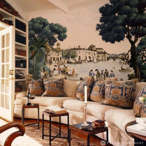 Evoking the age of exploration, the West Indies depicts the colonies of the new world. #interiors #interiordesign #interiordecorating #interiorandhome #homerenovation #luxury #elegantinteriors #luxuryideas #homeideas #fineinteriors #luxurywallpaper #interiordesignwallpaper #scenicwallpaper #scenicdecor #scenichome #panoramicwall #westindiesinterior #europeaninteriors West Indies Interior, British West Indies Decor, West Indies Home, West Indies Decor, British West Indies Style, Age Of Exploration, West Indies Style, Wallpaper Display, Trendy House