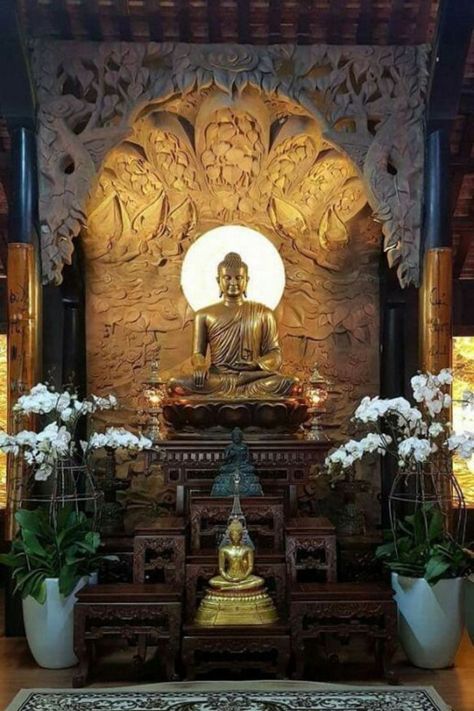 Buddha Statue Decor, Buddha Wall Decor, Buddha Home Decor, The Enlightenment, Our Senses, Buddha Decor, Buddhist Altar, Temple Design For Home, Buddha Wall Art