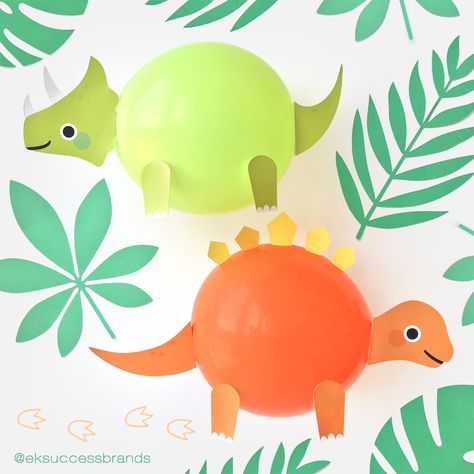 Dinosaur Activities Preschool, Paper Dinosaur, Baby Shower Decorations Neutral, Dinosaur Birthday Party Decorations, Dinosaur Balloons, Park Birthday, Dinosaur Themed Birthday Party, Balloon Painting, Dino Birthday Party