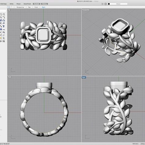 Studio Remod on Instagram: “After some consideration, she picked a design that she loved! And, we started modeling it, and it’s coming to life!!| Romantic and feminine…” 3d Jewellery Designs, Corel Draw Jewellery Design, Technical Jewellery Drawing, Zbrush Jewelry, Matrix Jewelry 3d, Ring Sketch, Mens Diamond Jewelry, Jewelry Wax, Jewelry Rendering