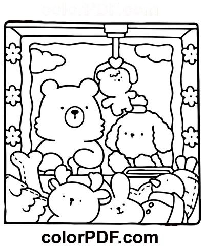 Comfy Days Claw Machine – Coloring Pages and Books in PDF Comfy Days Coloring Book Pages, Comfy Coloring Pages, Comfy Days Coloring Pages, Comfy Days Coloring Book, Bear Fishing, Birthday Coloring Pages, Funny Pigs, Claw Machine, Coloring Book For Adults