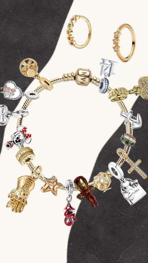 my pandora charm #charmbracelet #aesthetic #marvel #stars #vintageaesthetic #pandora #god #jesuslovesyou #gold #pandoracharms #walkerscobell Pandora Marvel, Aesthetic Marvel, Pandora Charm, Girly Jewelry, Walkers, Vintage Aesthetic, Pandora Charms, Charm Bracelet, Marvel