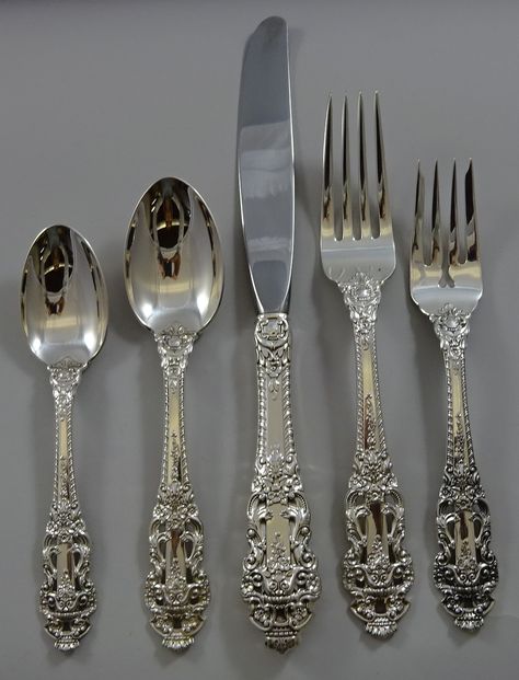 Crown Baroque by Gorham Luxury Utensils, Fancy Utensils, Fancy Silverware, Fancy Cutlery, Recycle Design, Silver Service, Cutlery Design, Dining Etiquette, Silver Cutlery