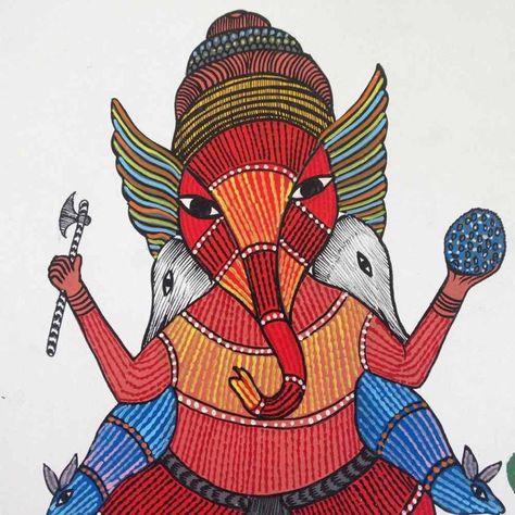 Gond Art is a tribal tradition of painting. #Workshop #Art #Painting #GondArt #CityShorAhmedabad Padmasana Pose, Gond Art, Gond Painting, Pichwai Paintings, Ganesh Art, Madhubani Art, Abstract Art Painting Diy, Indian Folk Art, Madhubani Painting