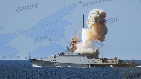 Ukraine Situation Report: Russia Now Launching Kalibr Cruise Missiles From The Sea Of Azov Google Earth Images, Sea Of Azov, Big Deck, Tank Armor, Cruise Missile, Unmanned Aerial Vehicle, Naval History, Aviation History, Nuclear Power