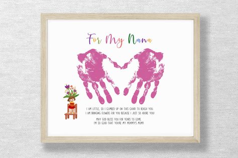 Nana Handprint Gift, Nana Poems, Crafts For Infants, School Labels Printables, Labels Printables, Handprint Gifts, Mum Gifts, School Labels, Handprint Crafts