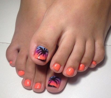 Beach Summer Toe Nail Designs: Vibrant Vacation Trends Tropical Pedicure, Beach Toenails, Summer Pedicures, Toe Nails Ideas, Beach Pedicure, Beach Toe Nails, Purple Toe Nails, Toenail Designs Summer, Easy Toe Nail Designs