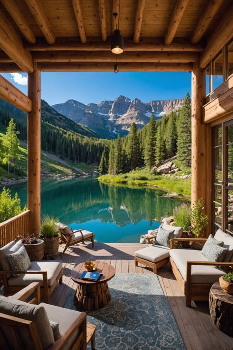 Transform Your Life: Colorado&#8217;s Top Wellness Retreats Unveiled Lake House Mountains, Mountain Wellness Retreat, Colorado Dream Home, House With View Of Mountains, Wellness Retreat Aesthetic, Stunning Backyards, Retreat Aesthetic, Retreat Space, Mountain Lake House