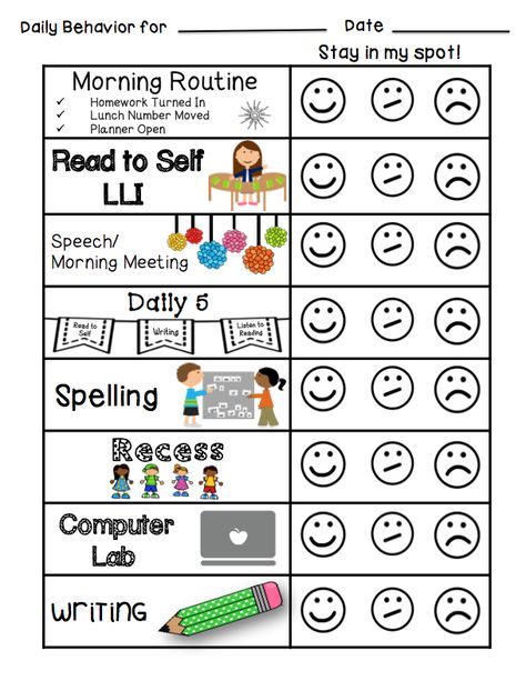 We all have that student who doesn’t respond to our Tier 1 classroom behavior management system.  Classroom behavior charts you can start using tomorrow!  Organize your behavior plan today! Student Self Monitoring Behavior, Work Completion Chart Student, Individual Behavior Chart, Behavior Sheet, Classroom Behavior Management System, Kindergarten Behavior, Classroom Behavior Chart, Preschool Behavior, Behavior Contract