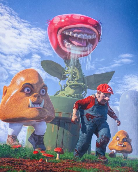 ArtStation - MARIO 2020, beeple . Psy Art, Dark Artwork, Super Mario Art, Mario Art, 웃긴 사진, 판타지 아트, 영감을 주는 캐릭터, Video Game Art, Super Mario Bros